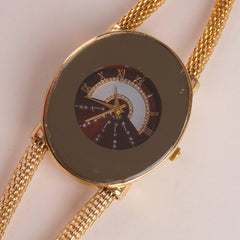 Women's Stylish Chain Watch Golden W free