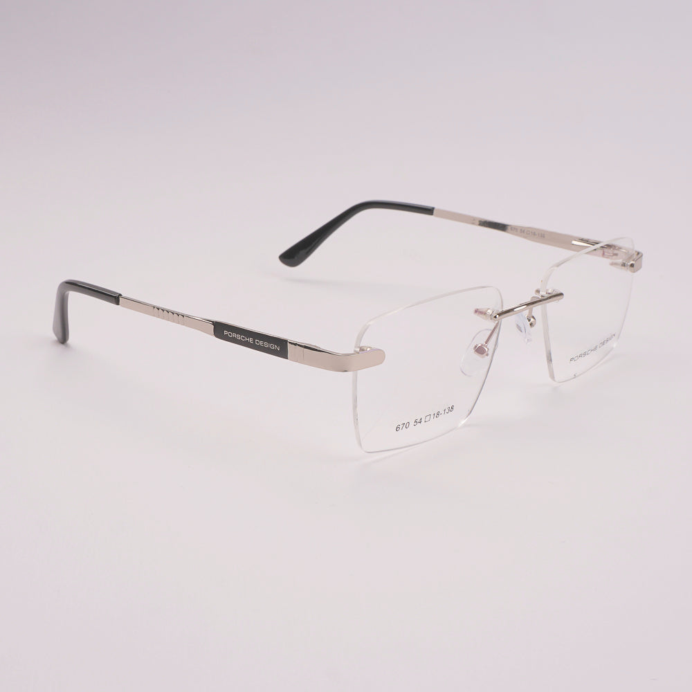 Frame less Optical Frame For Man & Woman Silver