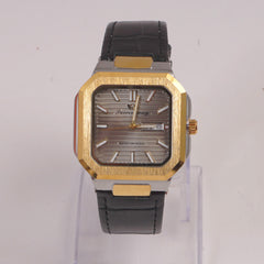 Man's Wrist Watch Grey Dial with Black Straps