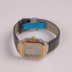 Man's Wrist Watch Grey Dial with Black Straps