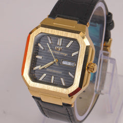 Man's Wrist Watch Black Dial with Black Straps