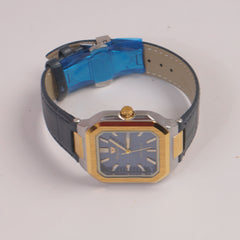 Man's Wrist Watch Blue Dial with Black Straps