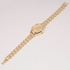 Woman Golden Chain Watch Golden Stone Style