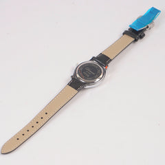 Woman Silver Dial Watch with Leather Straps