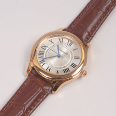 Woman Rosegold Dial Watch with Leather Straps