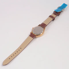 Woman Rosegold Dial Watch with Leather Straps