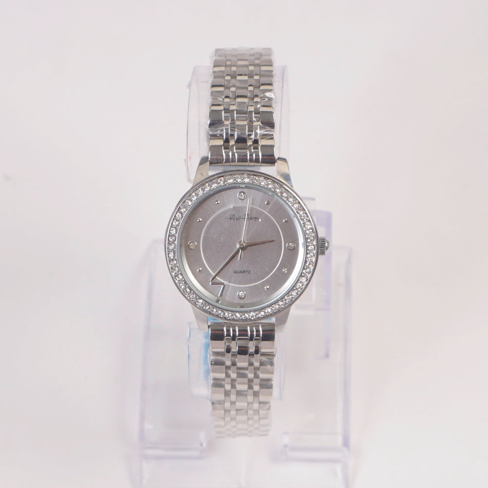 Woman Silver Chain Watch Silver Stone Dial