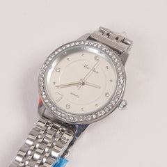 Woman Silver Chain Watch Silver Stone Dial