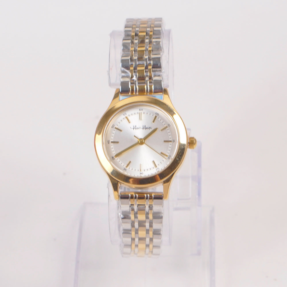 Two Tone Woman Silver Chain Watch Silver Dial 1