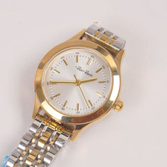 Two Tone Woman Silver Chain Watch Silver Dial 1