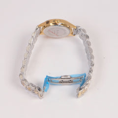 Two Tone Woman Silver Chain Watch Silver Dial 1