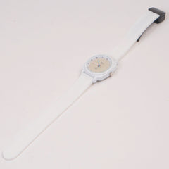 Woman Watch White Dial With Rubber Straps