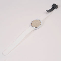 Woman Watch White Dial With Rubber Straps