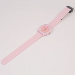 Woman Watch Pink Dial With Rubber Straps