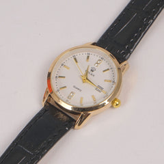 Woman Golden Dial Watch with Black Straps RLX