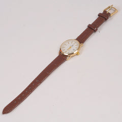 Woman Golden Dial Watch with Brown Straps RLX