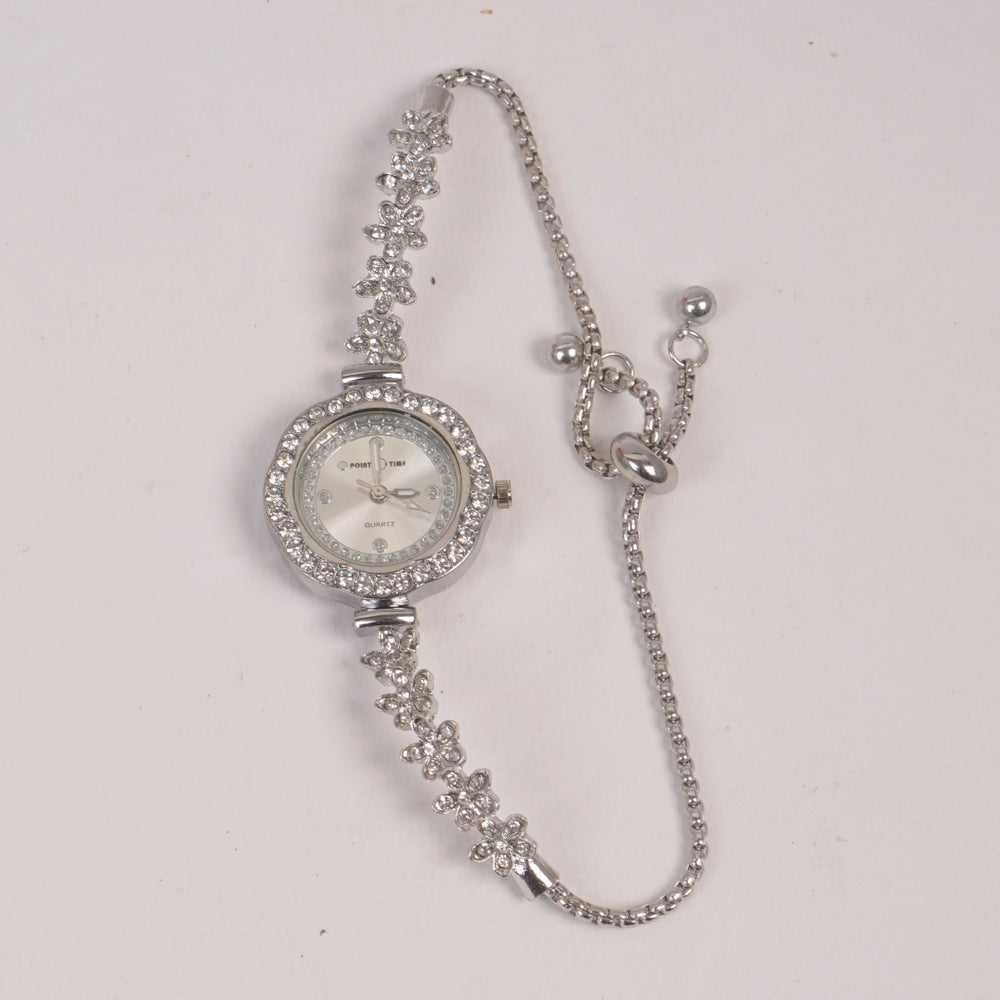 Woman Bracelet Watch Silver Dial