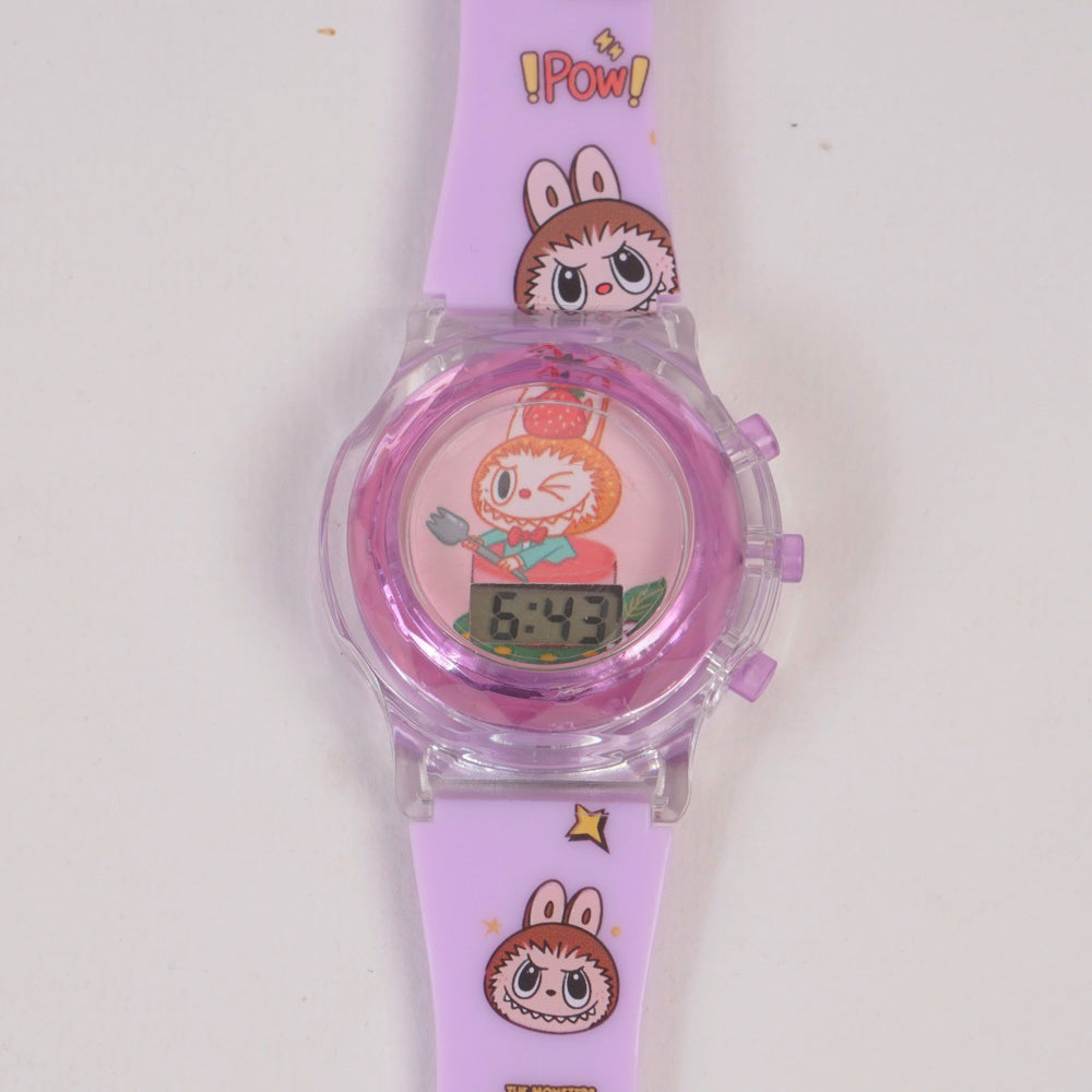 Kids Digital Character Purple Watch