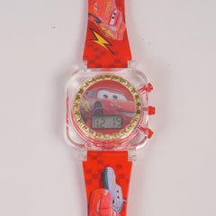 Kids Digital Character Square Watch Red Car