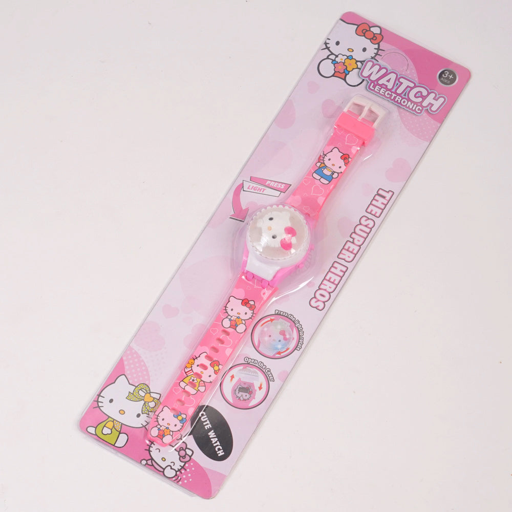 Kids Spinner Character digital watch pink kitty