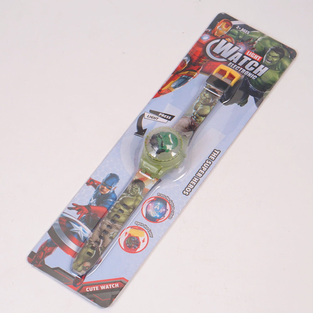 Kids Spinner Character digital watch hulk green