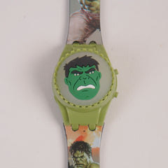 Kids Spinner Character digital watch hulk green