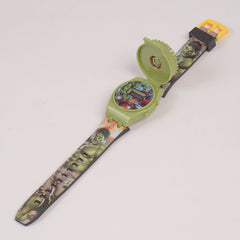 Kids Spinner Character digital watch hulk green