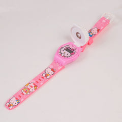 Kids Spinner Character digital watch pink kitty