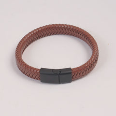 Light Brown PU Leather Braided Bracelet