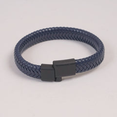 Blue PU Leather Braided Bracelet