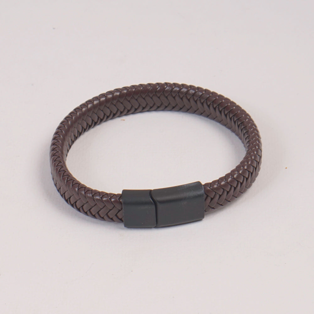 Brown PU Leather Braided Bracelet