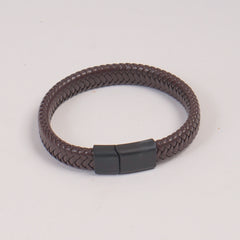 Brown PU Leather Braided Bracelet