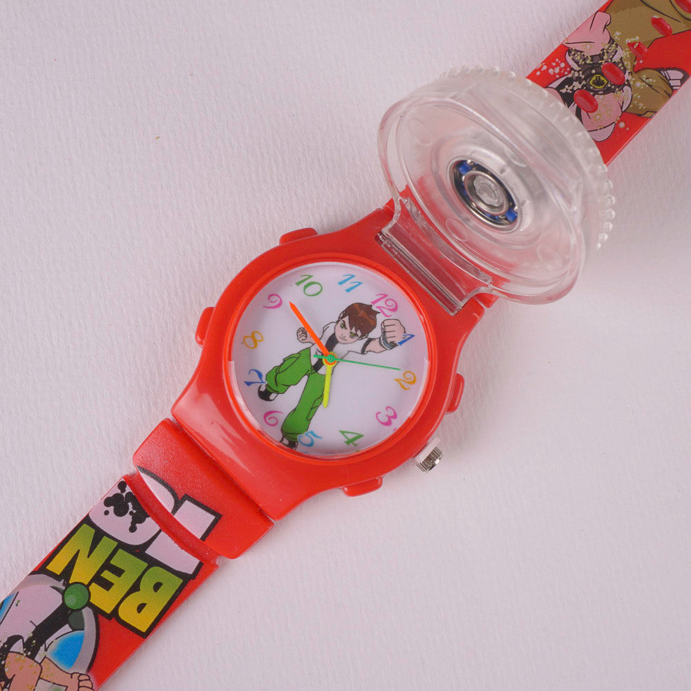 Kids Character Analogue Wrist Watch Red B