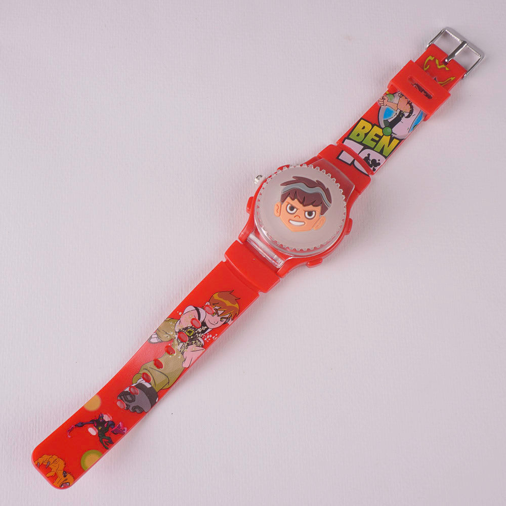 Kids Character Analogue Wrist Watch Red B