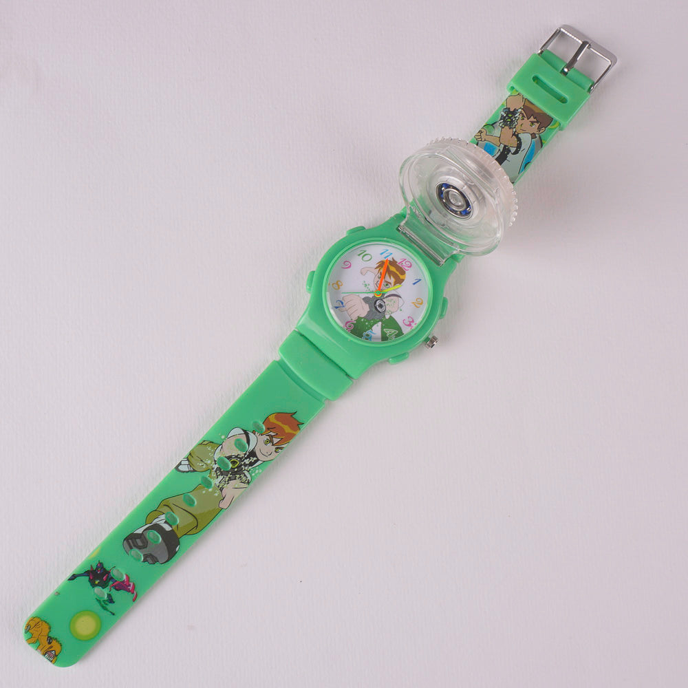 Kids Character Analogue Wrist Watch Green B