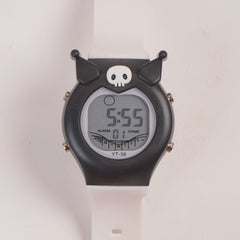 KIDS Black sports digital watch with white straps