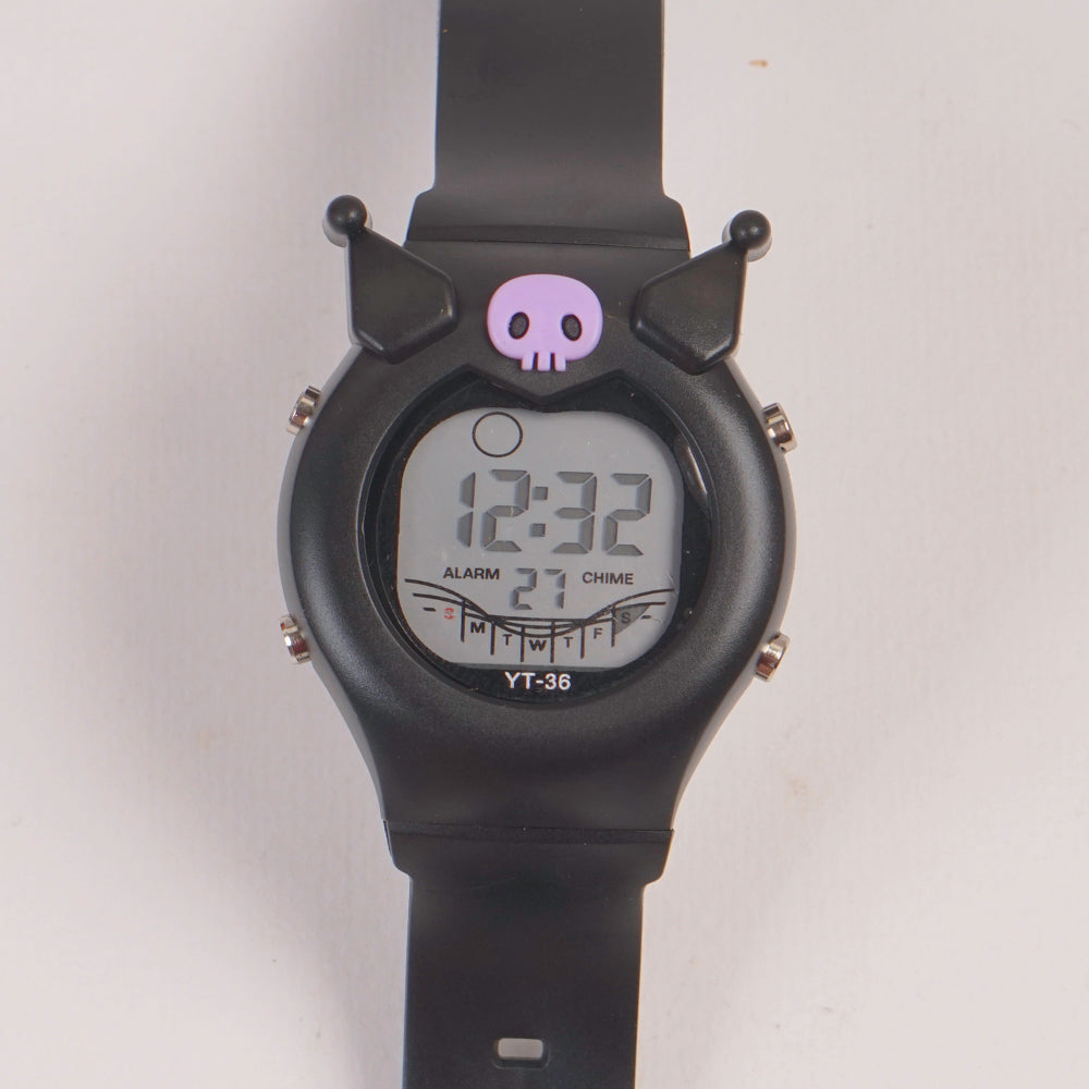 KIDS Black sports digital watch with black straps