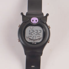 KIDS Black sports digital watch with black straps