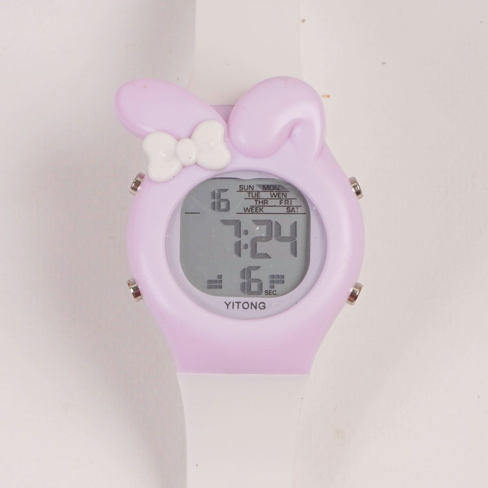 KIDS purple sports digital watch with white straps