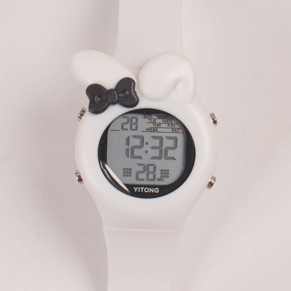 KIDS white sports digital watch with white straps