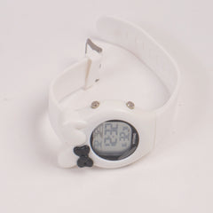 KIDS white sports digital watch with white straps