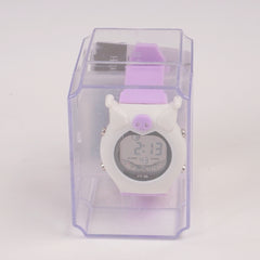 KIDS white sports digital watch with purple straps