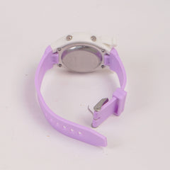 KIDS white sports digital watch with purple straps