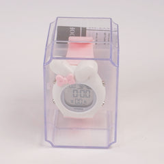 KIDS white sports digital watch with pink straps