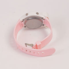 KIDS white sports digital watch with pink straps