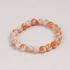 Beads Bracelets for Men & Women White orange