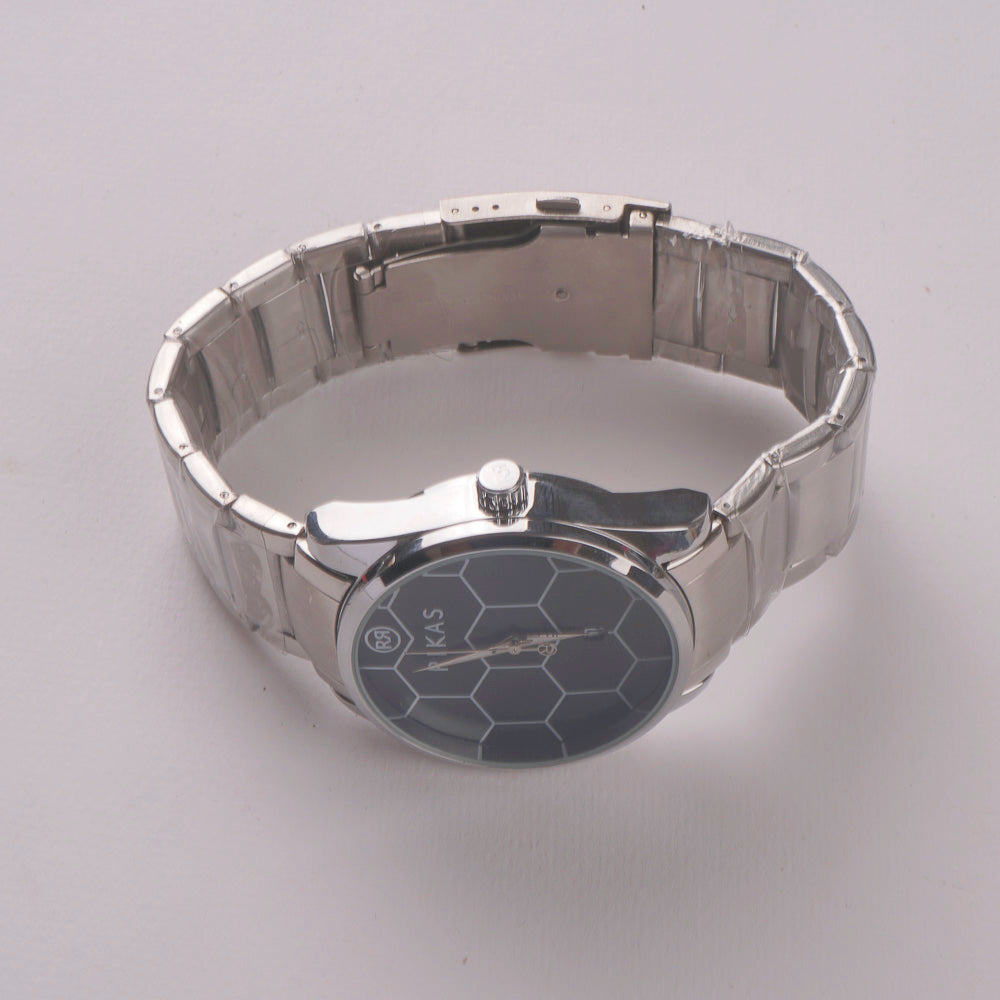 Mens Silver Chain Wrist Watch