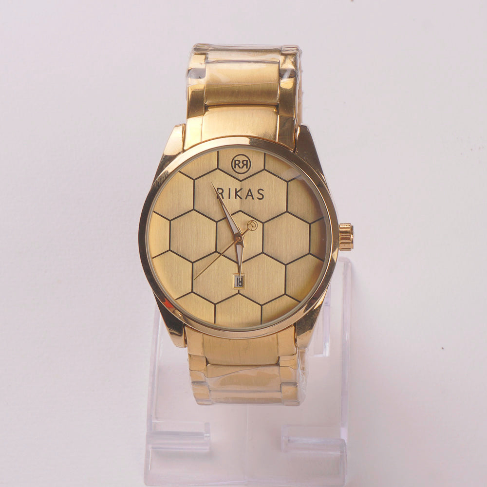 Mens Golden Chain Wrist Watch