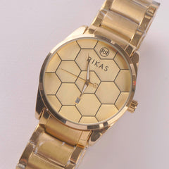 Mens Golden Chain Wrist Watch