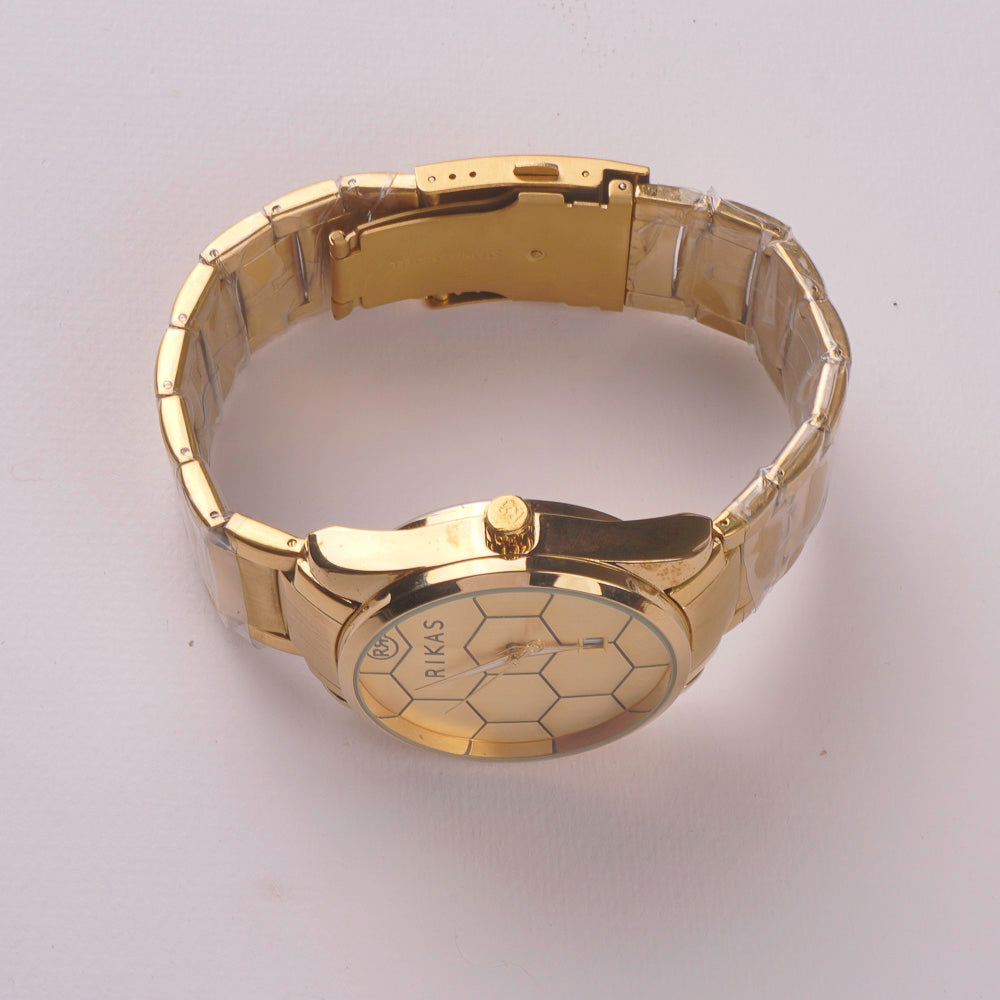 Mens Golden Chain Wrist Watch